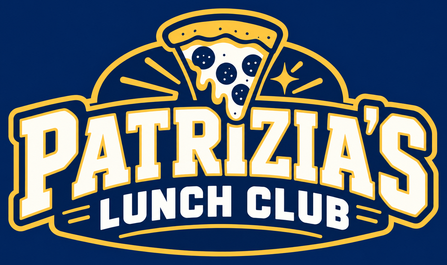 Patrizia’s Lunch Club navy and gold logo
